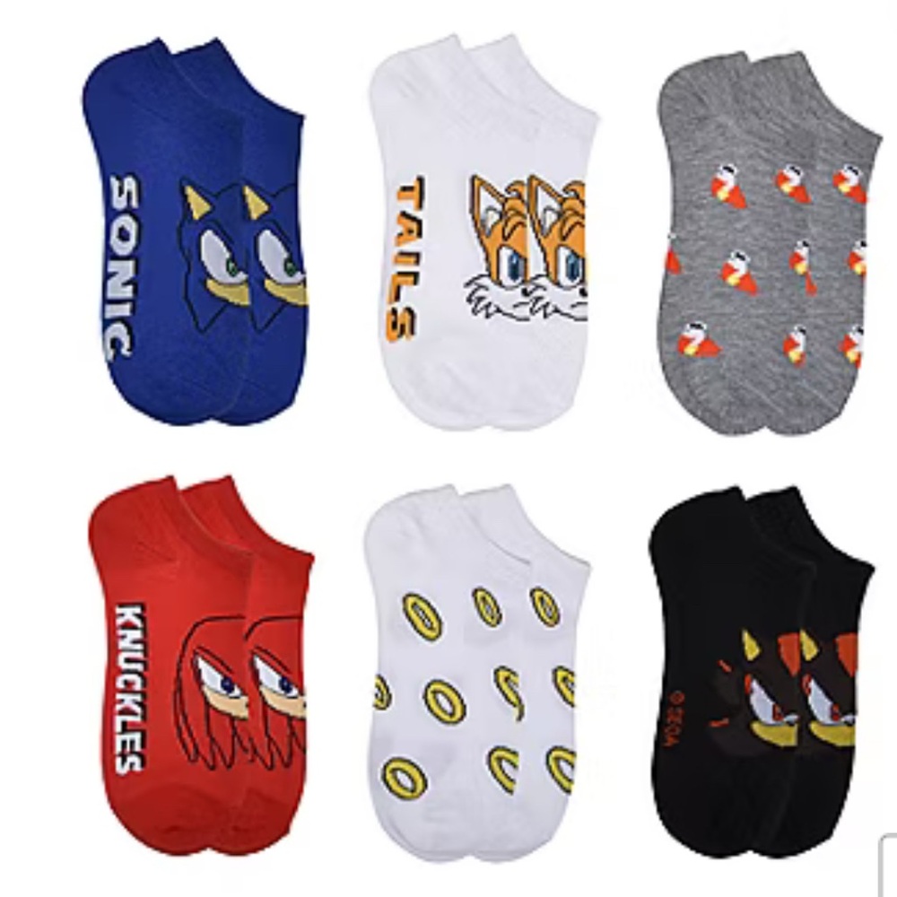 Sonic the Hedgehog Kids No-Show Socks - 6-Pack